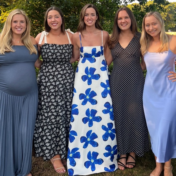 SAU LEE blue and white floral gown - Picture 4 of 6